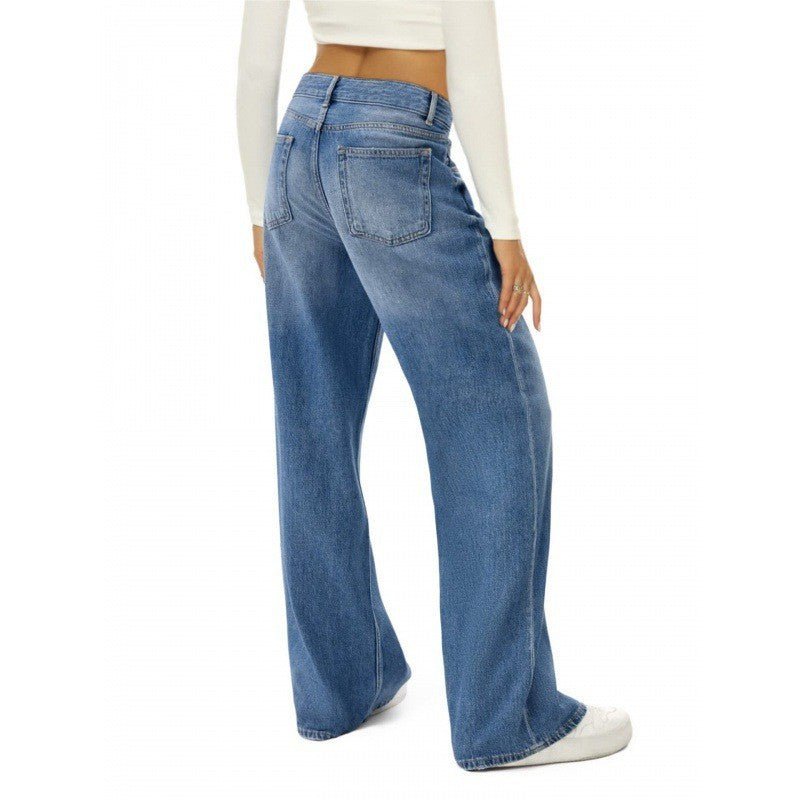 European And American Foreign Trade Washed Distressed High Waist women