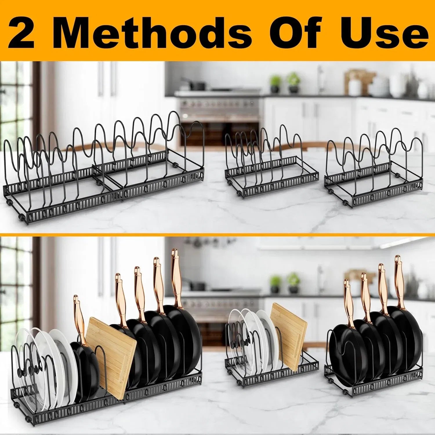 Expandable Pot Lid Organizer, Pots And Pans Lid Rack,