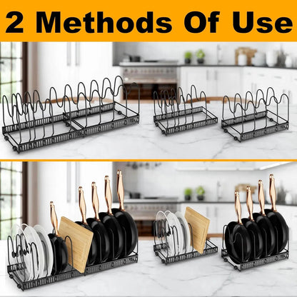 Expandable Pot Lid Organizer, Pots And Pans Lid Rack,