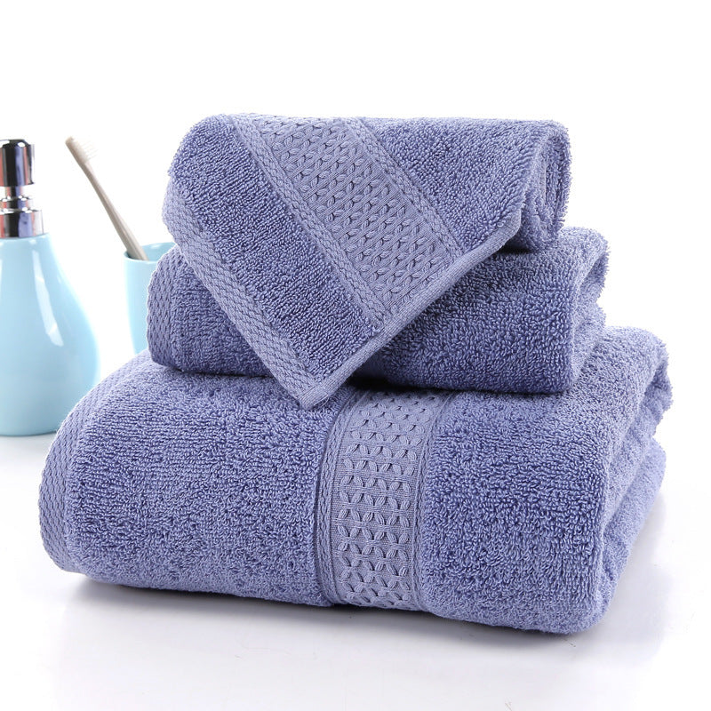 Long-staple Cotton Three-piece Set Towels Square Scarf