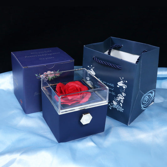 Rotating Soap Flower Rose Gift Box Creative Rotating Rose AMI Cart
