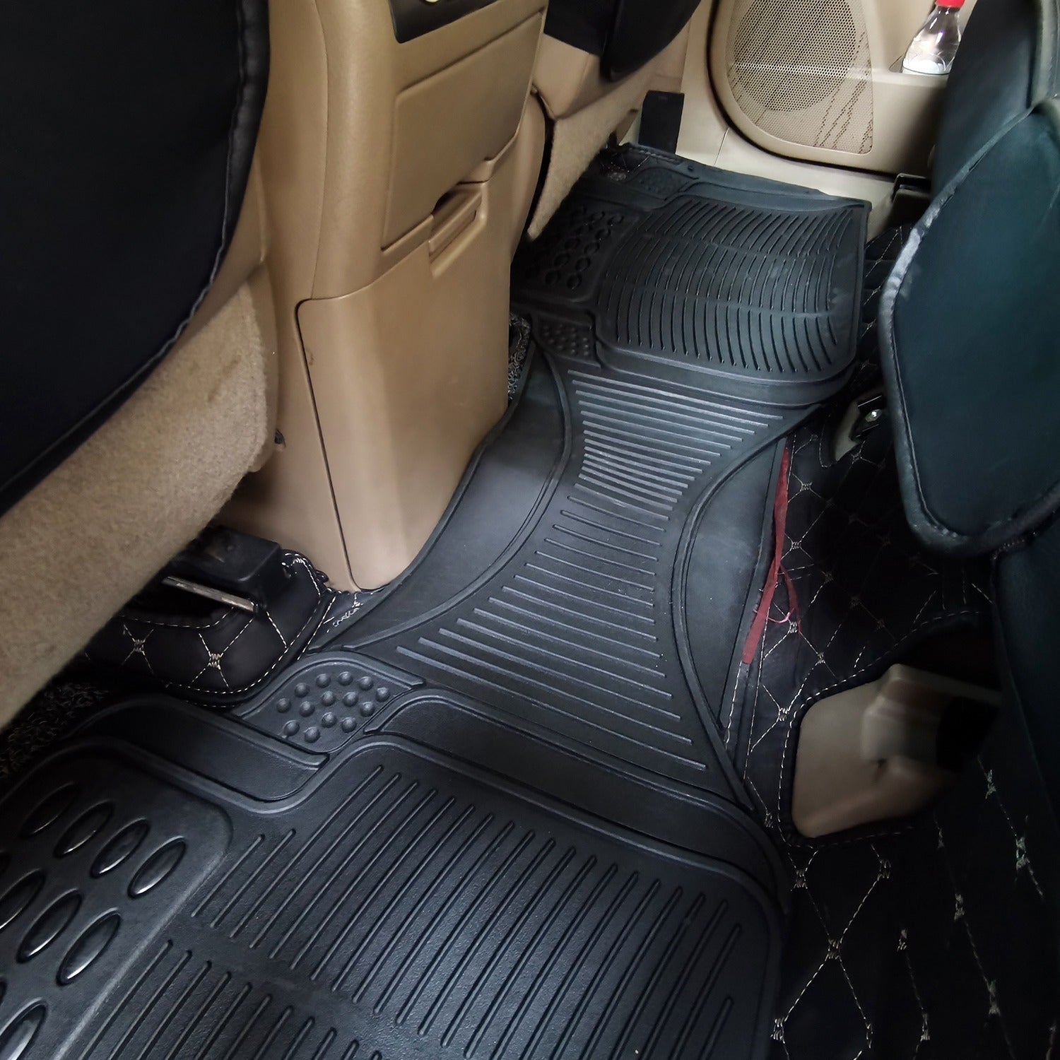 Set Of 3Pcs Automotive Floor Mats Set Front Rear PVC Rubber Floor Mats Heavy Duty Drive Vehicle Car Mats With Trimmable Design Fit Most Cars SUVs Trucks