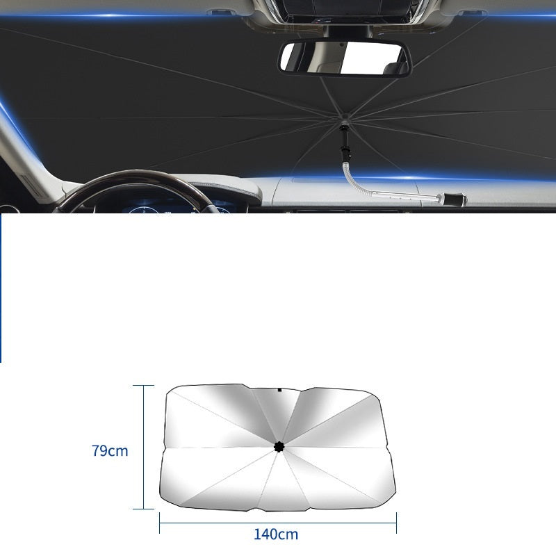 Foldable Car Windshield Sun Shade Umbrella UV Protection Heat Insulation Parasol Auto Front Window Cover Interior Protector Summer Gadgets AMI Cart