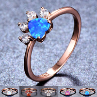 Cute Cat-claw-shaped Rings Fashion Personality Rhinestone