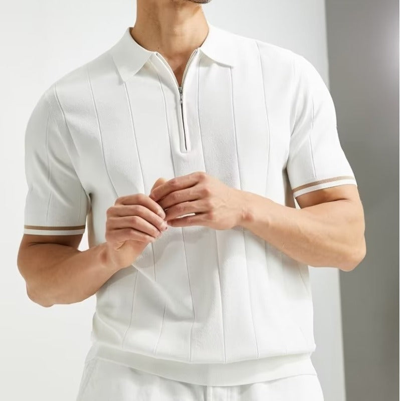 Fashion Short-sleeved Polo Shirt Summer Lapel Zipper Polo shirts