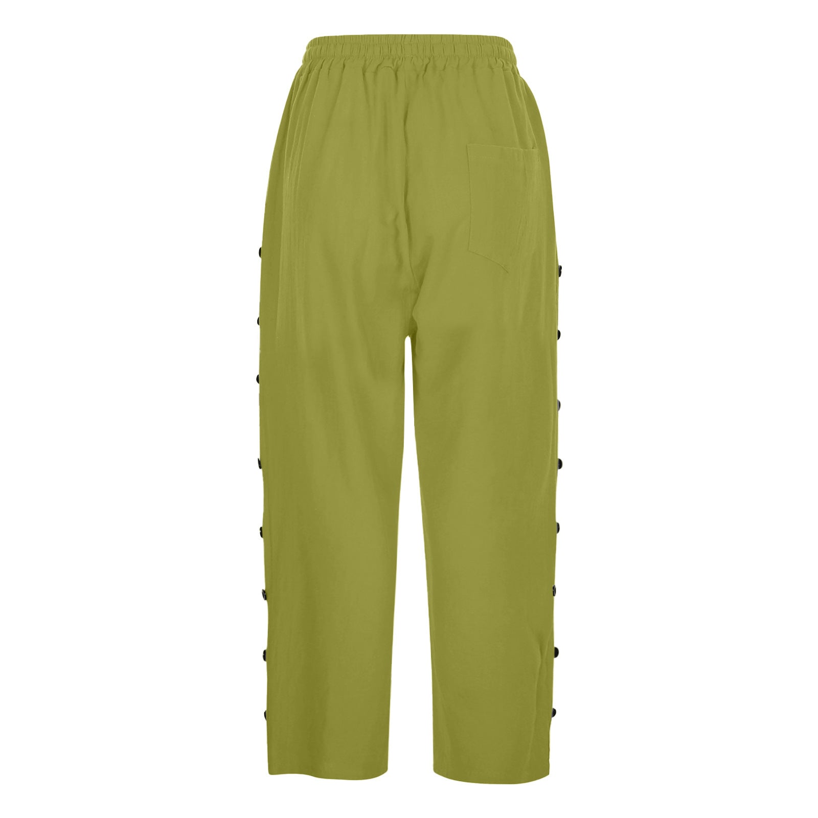Casual Patchwork Button Cropped Pants For Women