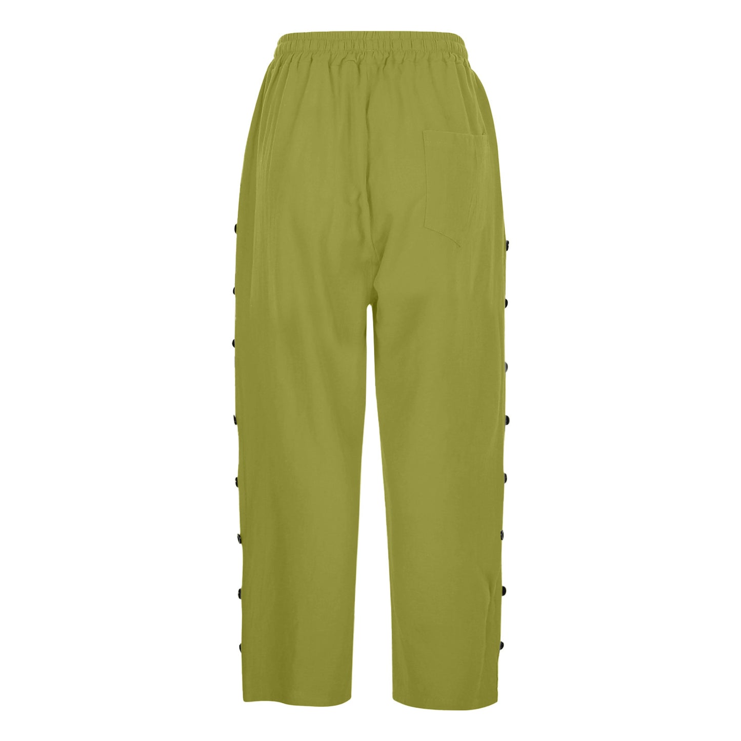 Casual Patchwork Button Cropped Pants For Women AMI Cart