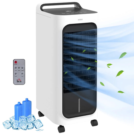 HOMCOM Evaporative Air Cooler With Ice Packs, 3-In-1 Ice Cooling Fan