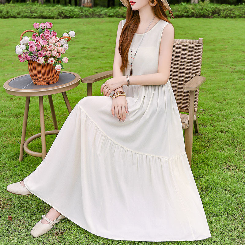Summer Cotton Silk Dress Outer Wear