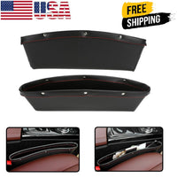 2pcs Car Seat Gap PU Leather Catch Catcher Box
