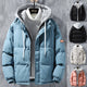 Hooded Jacket Men Winter Windproof Thickened Fake Two-piece Coat