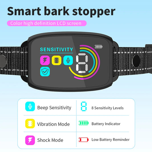 Smart Automatic Anti Barking Dog Collar Rechargeable Bark Stopper.
