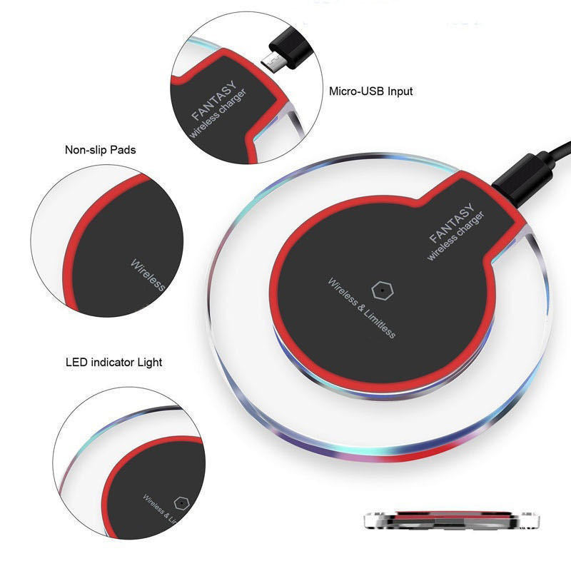 New Wireless Charging Dock Charger Crystal Round