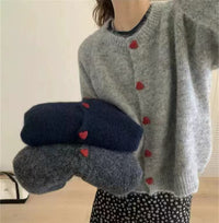 Round Neck All-matching Design Love Girl Buckle