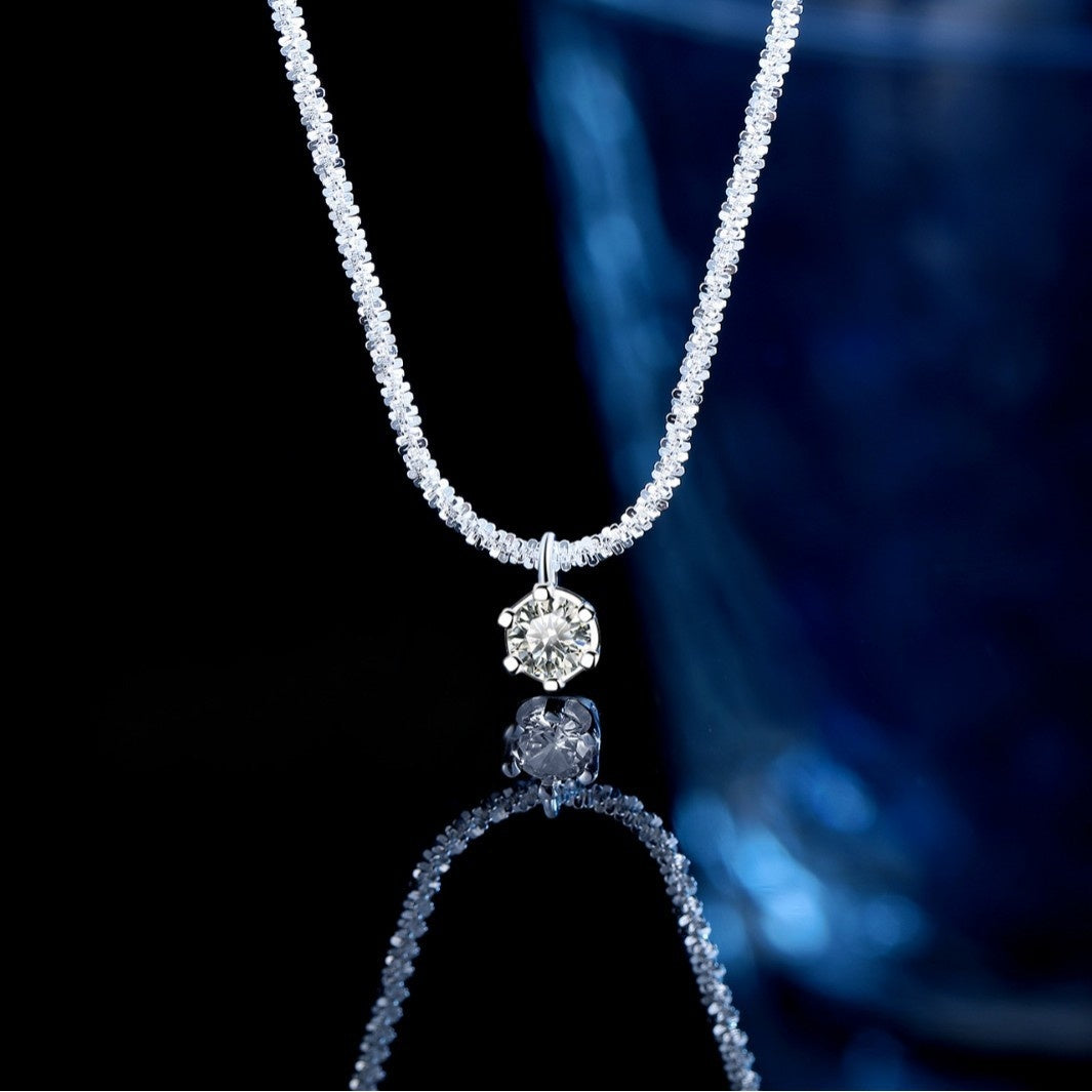 S925 Sterling Silver Colorful Moissanite Sparkling Necklace For Women