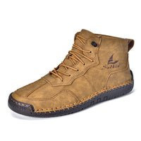 Leather Shoes High-top Retro Casual Boots for Men's