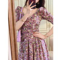 Women's Purple Tea Break First Love Tea Break French Floral Dress