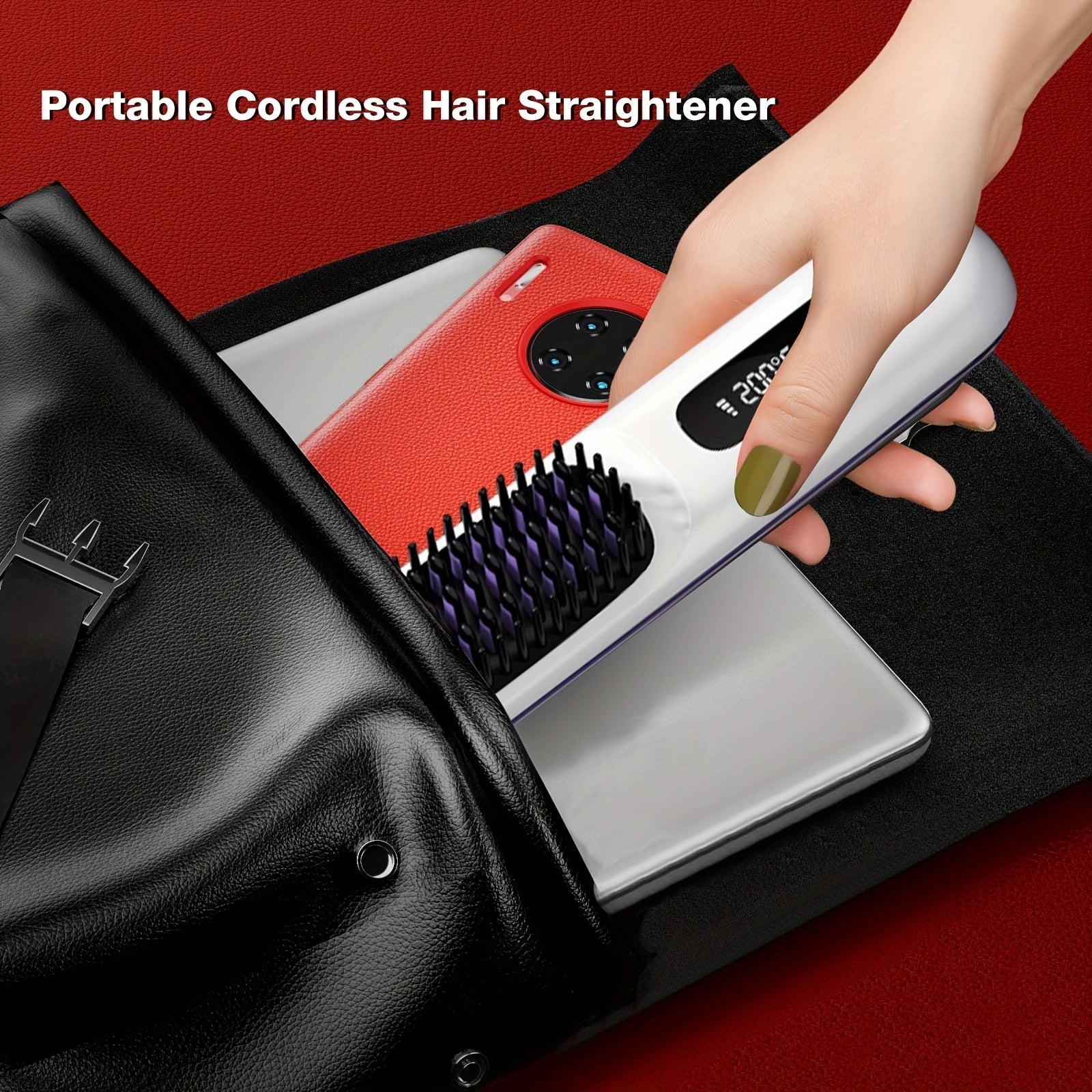 S7 Portable Cordless Hair Straightening Brush With LED Display