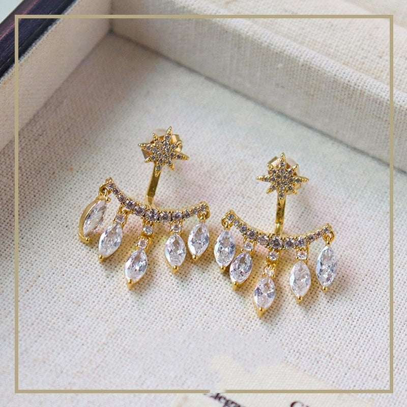Awn Star Zircon Earrings Fashion Pendant Stud Earrings