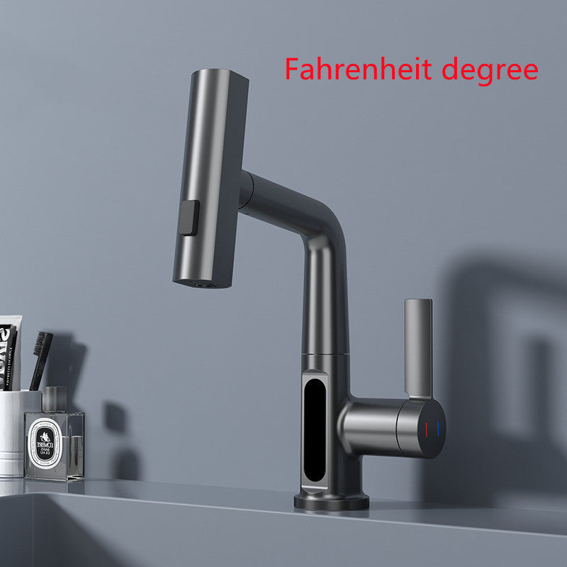 Intelligent Digital Display Faucet Pull-out Basin Faucet