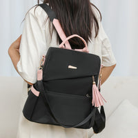 Oxford Cloth Stitching Women'S Backpack Anti-Thef.