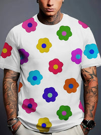 Printed Loose Breathable Sweat-proof Crew Neck Men's T-shirt