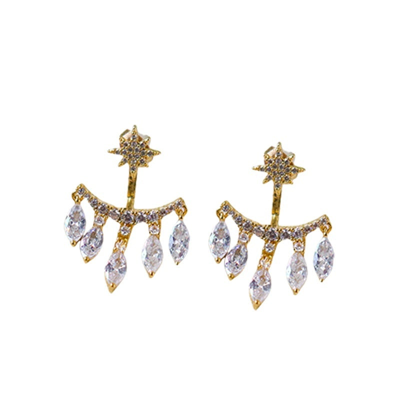 Awn Star Zircon Earrings Fashion Pendant Stud Earrings