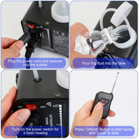 1Pc 400W Fog Machine RGB LED Party Club DJ Fogger Rapid Heating Remote Control Wedding Stage Smoke Machine