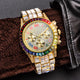 Three Eyes Rainbow Diamond Daikin Watch Full Square Diamond
