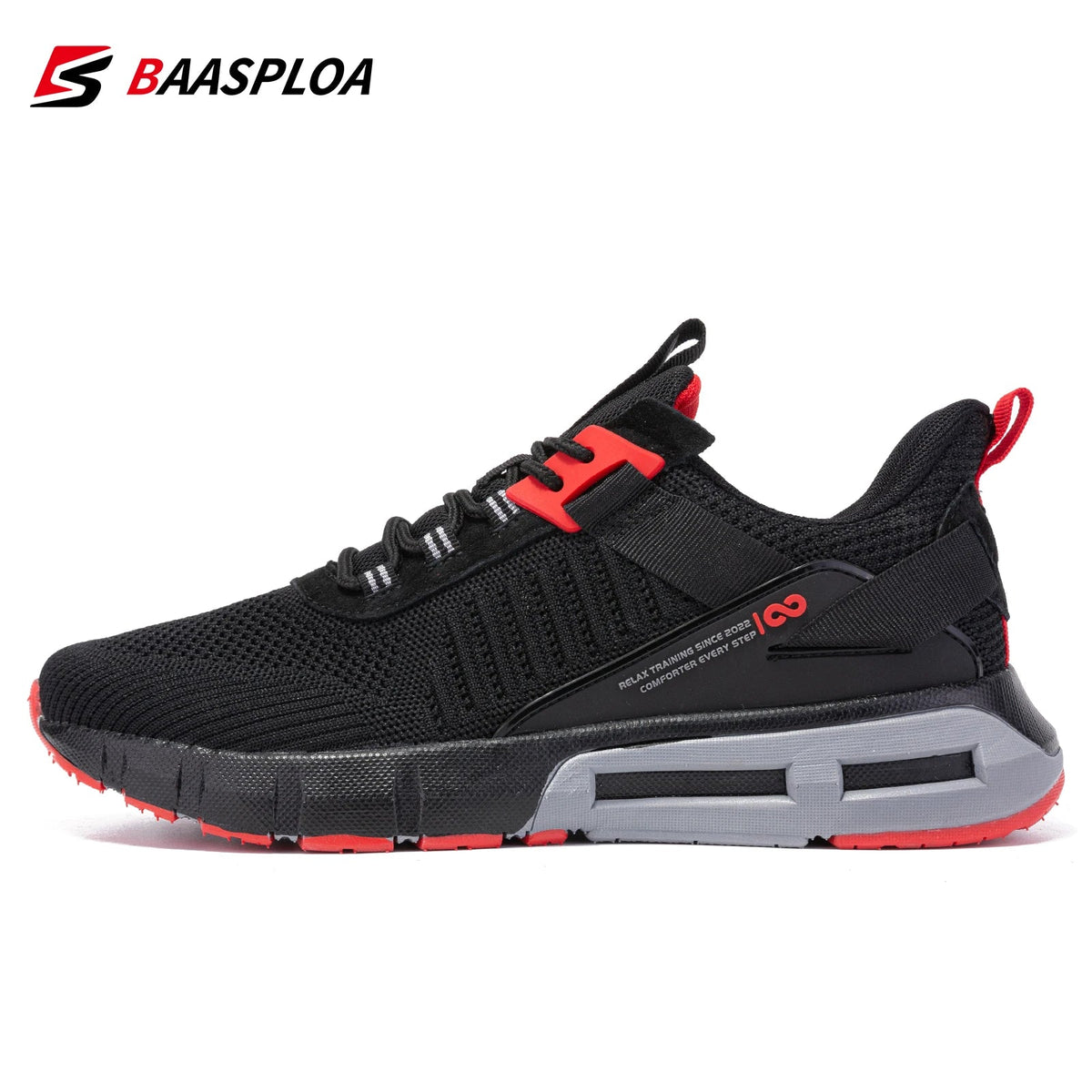 Baasploa Men Sport Shoes Mesh Breathable Walking Shoes for Men Lightweight Non - Slip Outdoor Fashion Casual Sneakers Lace Up Male - Chic Cart