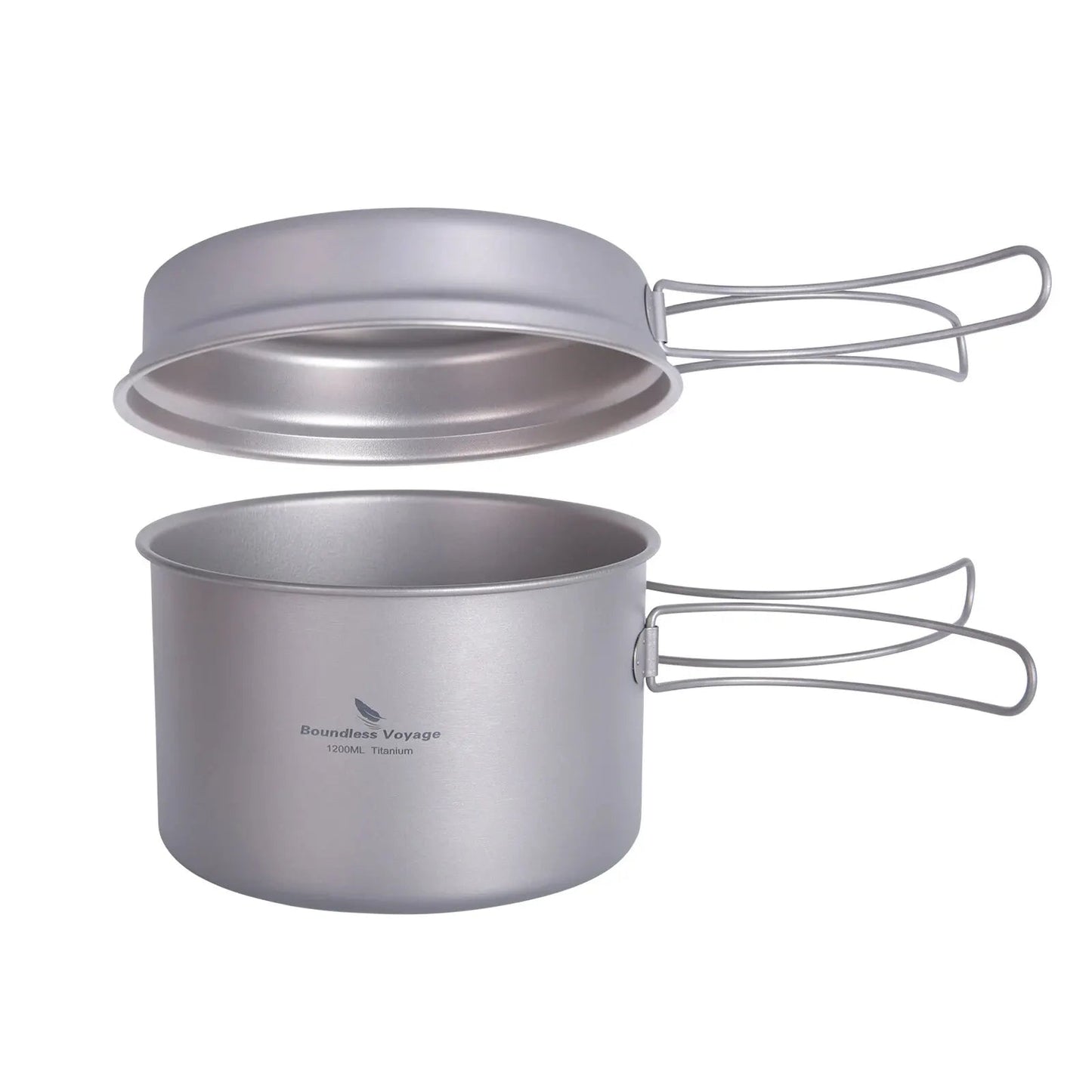 Boundless Voyage Titanium Pot Pan Set with Folding Handles Camping Cookware Hiking Outdoor Tableware - Chic Cart