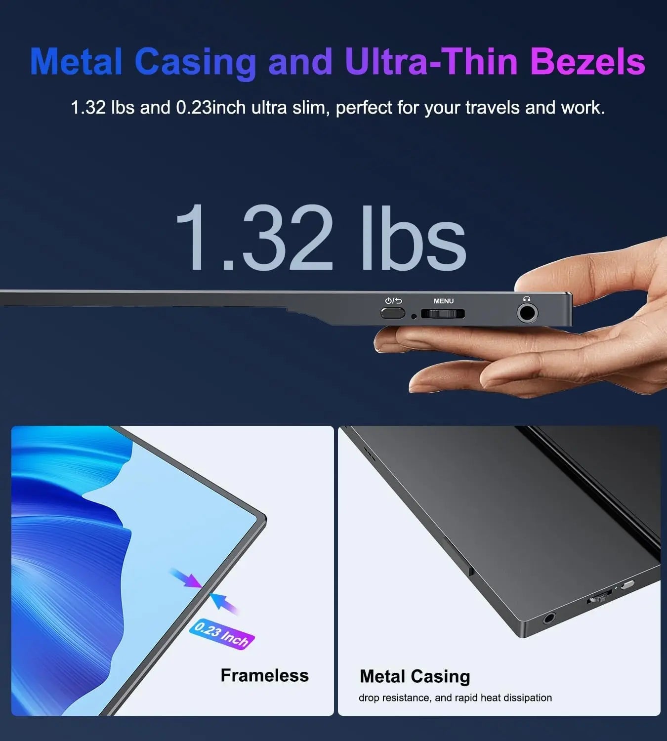 HOESD.a 15.6 inch Gaming Monitor Portable Screen 1080P 300cd/m2 Extended Display for Laptop Phone Switch Xbox PS4/5 PC Mini PC - Chic Cart