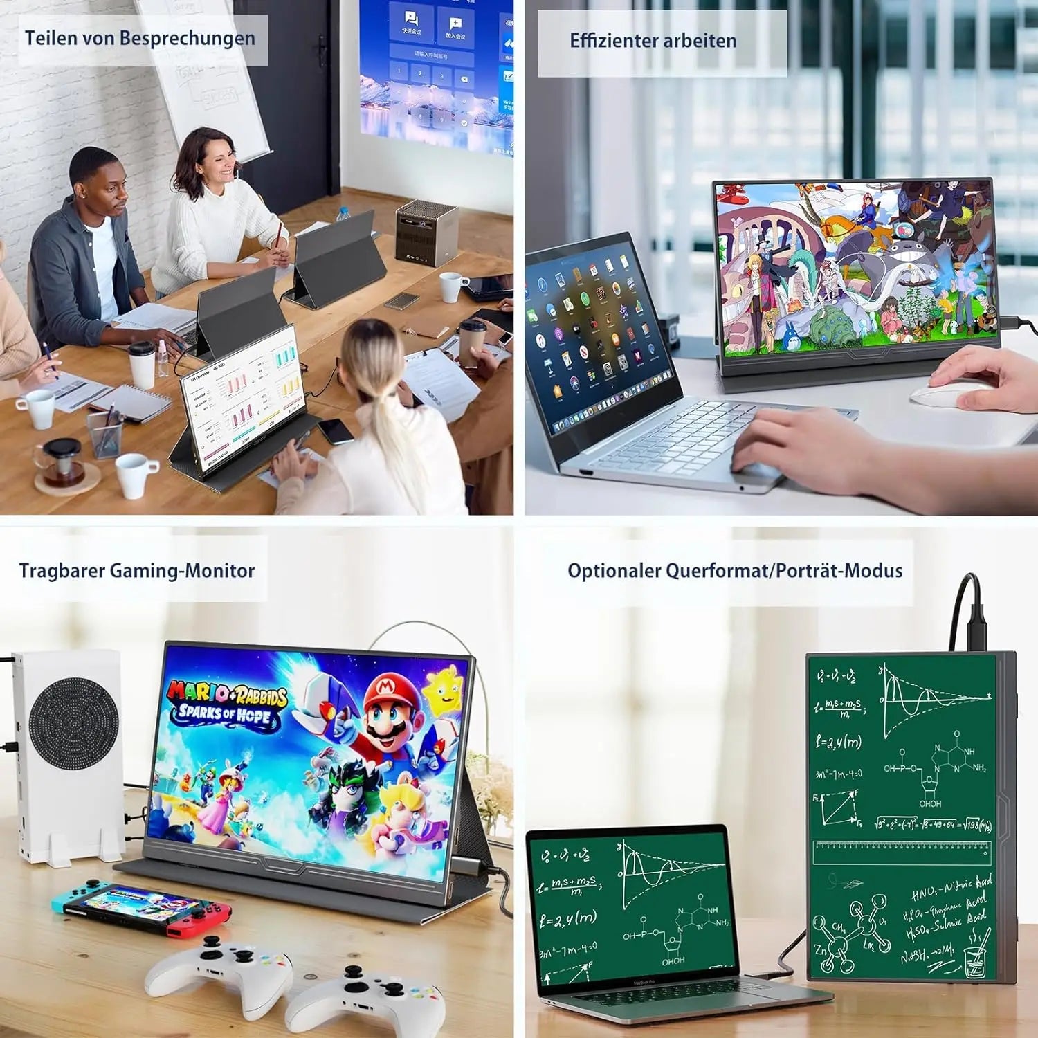 HOESD.a 15.6 inch Gaming Monitor Portable Screen 1080P 300cd/m2 Extended Display for Laptop Phone Switch Xbox PS4/5 PC Mini PC - Chic Cart AMI Cart
