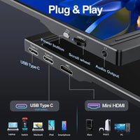 HOESD.a 15.6 inch Gaming Monitor Portable Screen 1080P 300cd/m2 Extended Display for Laptop Phone Switch Xbox PS4/5 PC Mini PC - Chic Cart