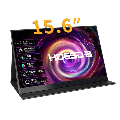 HOESD.a 15.6 inch Gaming Monitor Portable Screen 1080P 300cd/m2 Extended Display for Laptop Phone Switch Xbox PS4/5 PC Mini PC - Chic Cart