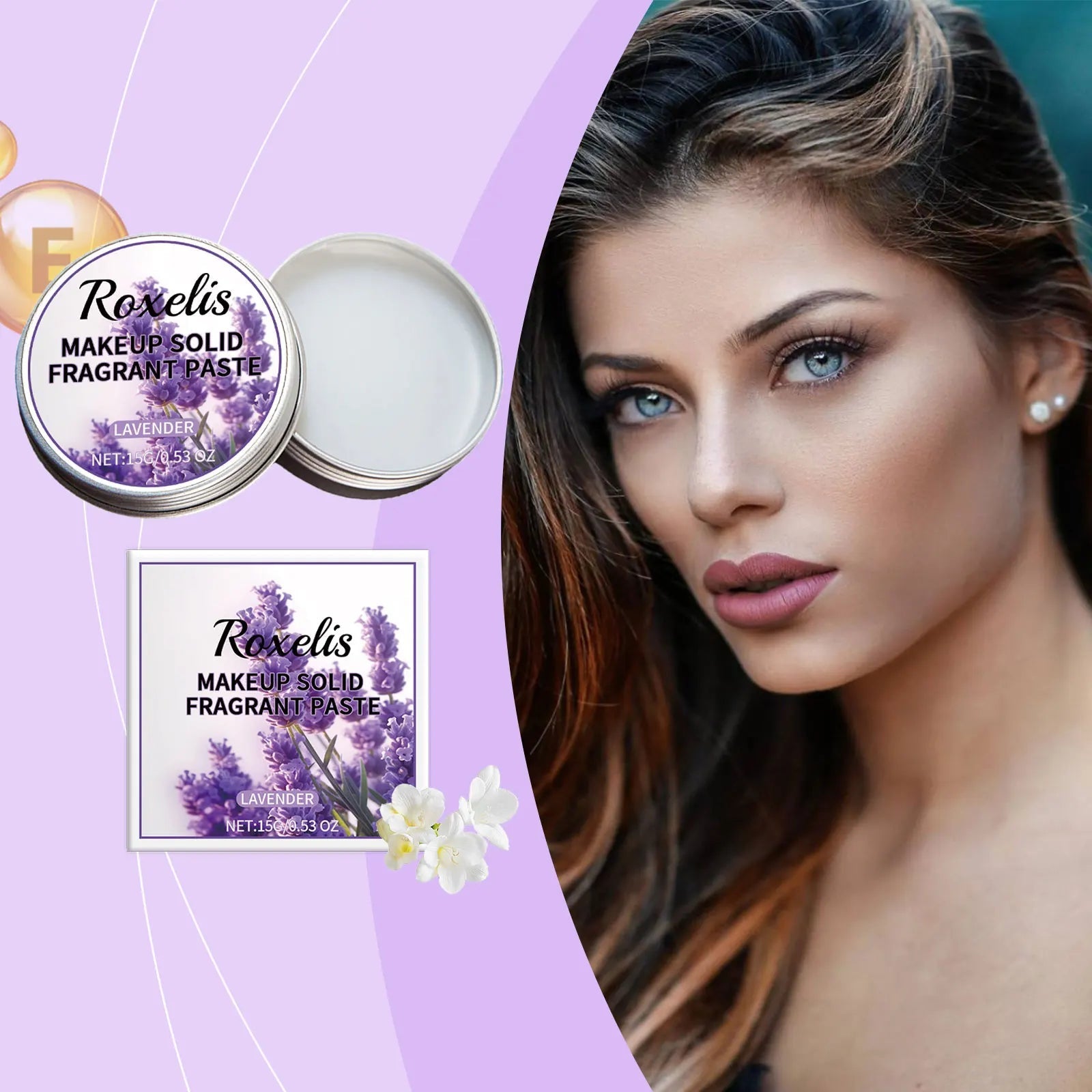 Roxelis 15g Floral Fragrance Solid Balm Rose Sakura Lavender Scent Elegant Lady Charming Body Wrist Ear Fresh Body Perfume Balm - Chic Cart