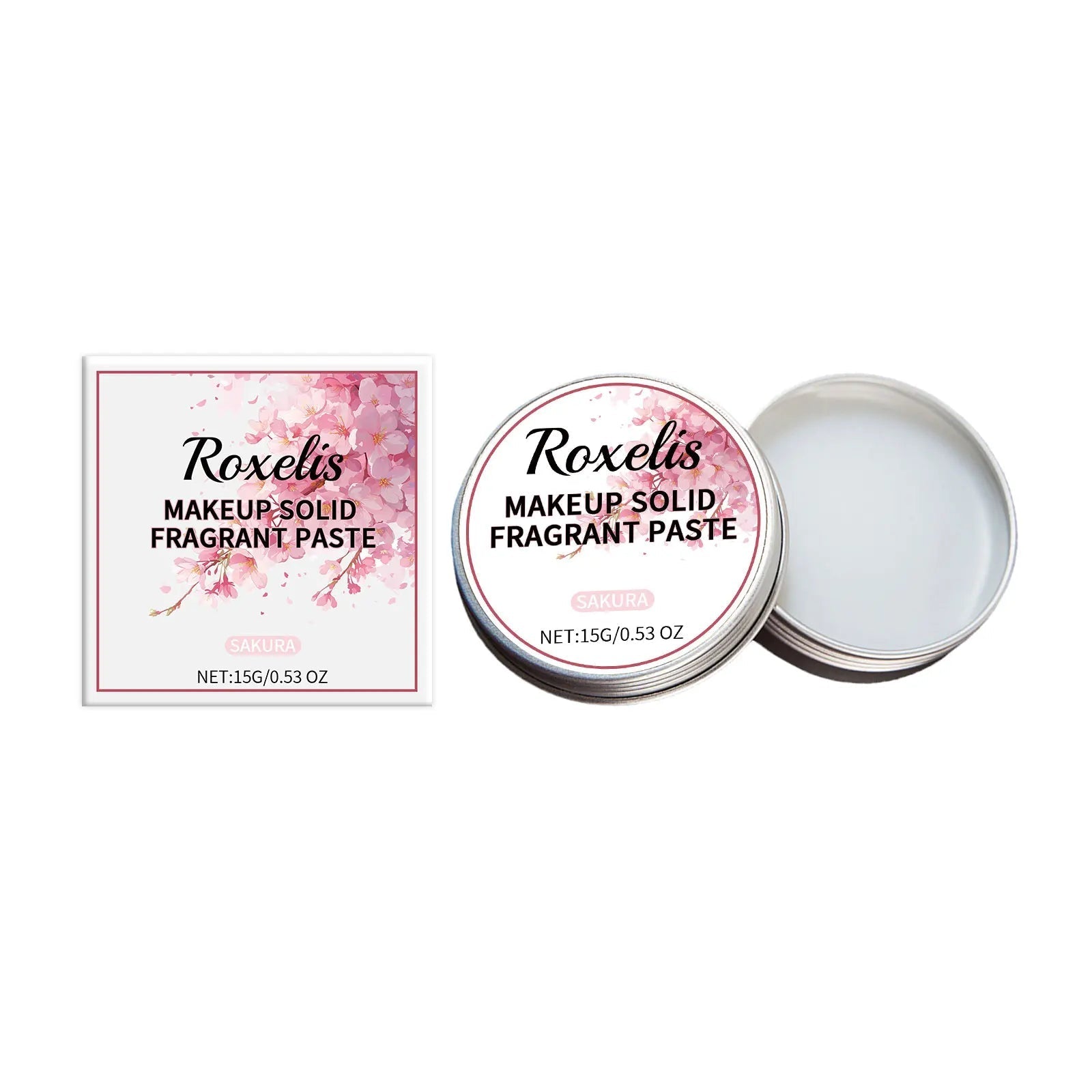 Roxelis 15g Floral Fragrance Solid Balm Rose Sakura Lavender Scent Elegant Lady Charming Body Wrist Ear Fresh Body Perfume Balm - Chic Cart