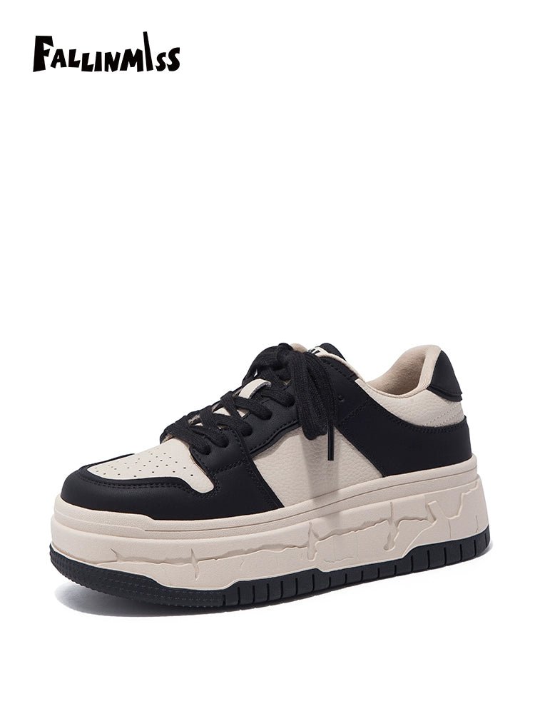Fallinmiss Electric Sneakers Silver Thick Sole Board Shoes Women's 2024 Autumn Height Increasing Breathable New Arrival Shoes Women's Shoes Soft Bottom White Shoes - Chic Cart