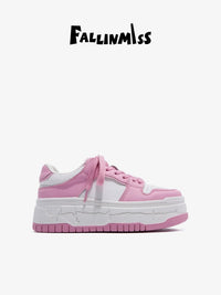 Fallinmiss Electric Sneakers Silver Thick Sole Board Shoes Women's 2024 Autumn Height Increasing Breathable New Arrival Shoes Women's Shoes Soft Bottom White Shoes - Chic Cart