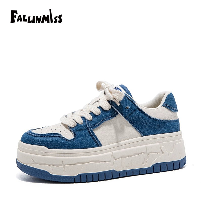 Fallinmiss Electric Sneakers Silver Thick Sole Board Shoes Women's 2024 Autumn Height Increasing Breathable New Arrival Shoes Women's Shoes Soft Bottom White Shoes - Chic Cart