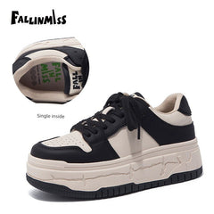 Fallinmiss Electric Sneakers Silver Thick Sole Board Shoes Women's 2024 Autumn Height Increasing Breathable New Arrival Shoes Women's Shoes Soft Bottom White Shoes - Chic Cart