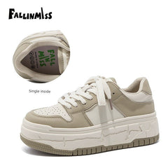 Fallinmiss Electric Sneakers Silver Thick Sole Board Shoes Women's 2024 Autumn Height Increasing Breathable New Arrival Shoes Women's Shoes Soft Bottom White Shoes - Chic Cart