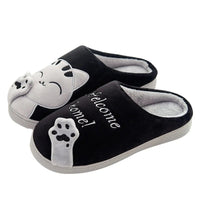 Dropshipping Women Winter Home Slippers Cartoon Cat Shoes Soft Winter Warm House Slippers Indoor Bedroom Lovers Couples - Chic Cart