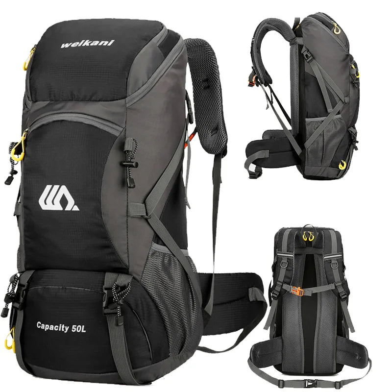 50L Travel Backpack Camping Men Large Hiking Bag Tourist Rucksack Waterproof Outdoor Sports Climbing Mountaineering Bag Luggage - Chic Cart