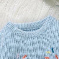 Baby Sweater Knitted Newborn Kid Clothing Fashion Embroidered Letters Tops Outerwear Infant Girl Boy Pullover Long Sleeve Autumn - Chic Cart