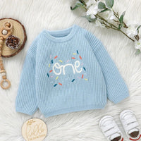 Baby Sweater Knitted Newborn Kid Clothing Fashion Embroidered Letters Tops Outerwear Infant Girl Boy Pullover Long Sleeve Autumn - Chic Cart