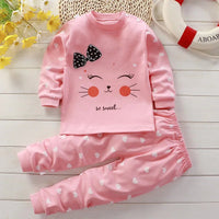 Autumn Sleepwear Pajamas For Girls Boys Long Sleeve Tops+Pants Suits Fashion Home Clothing Baby Kid Sleep Costume - Chic Cart