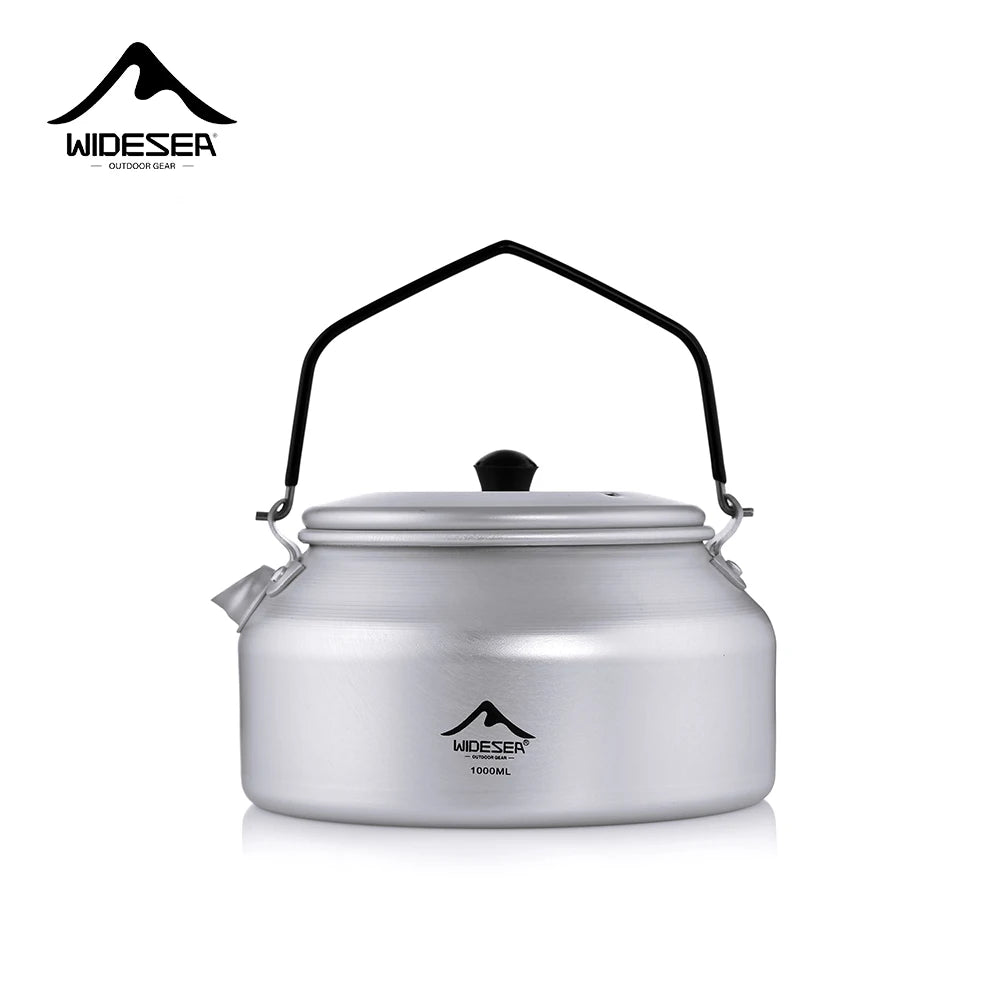 Widesea Camping Outdoor 1L kettle Pure Aluminum Short - hole Removal Handle Design Portable Cookware Travel Essential Appliance - Chic Cart