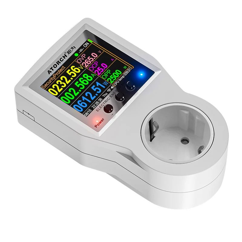 AC85 - 265V 16A Tuya WiFi Smart EU Socket Voltmeter Ammeter Power Meter Curve Electricity Bill Energy Consumption Analyzer Monitor - Chic Cart