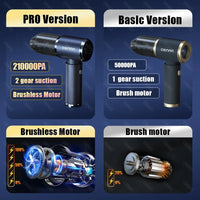 CENRR 210000PA Car Vacuum Cleaner Mini Wireless Handheld Portable Vacuum Cleaner Strong Suction Vacuum Cleaner Cleaning Machine - Chic Cart